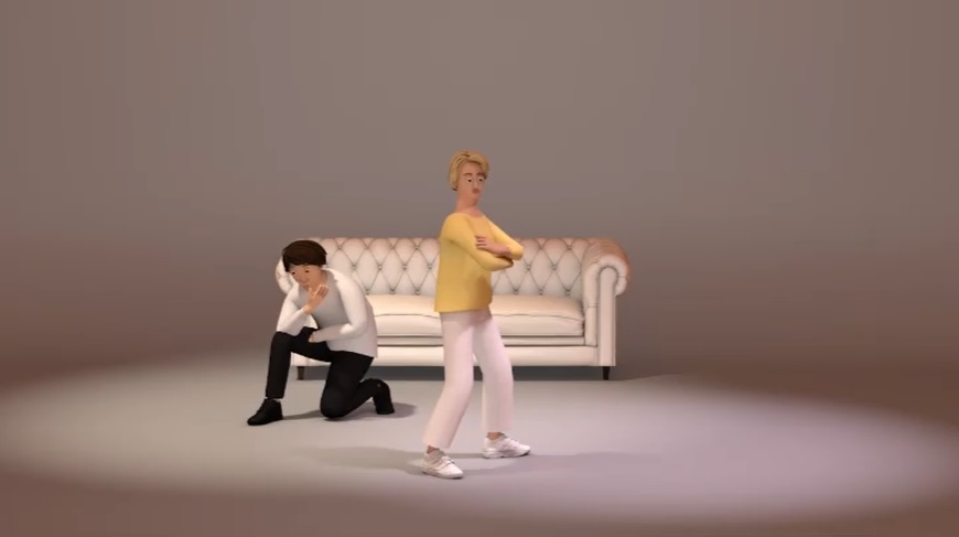 身近な社員をモチーフに市川さんが制作した3DCG動画（画像をクリックすると動画を閲覧できます）