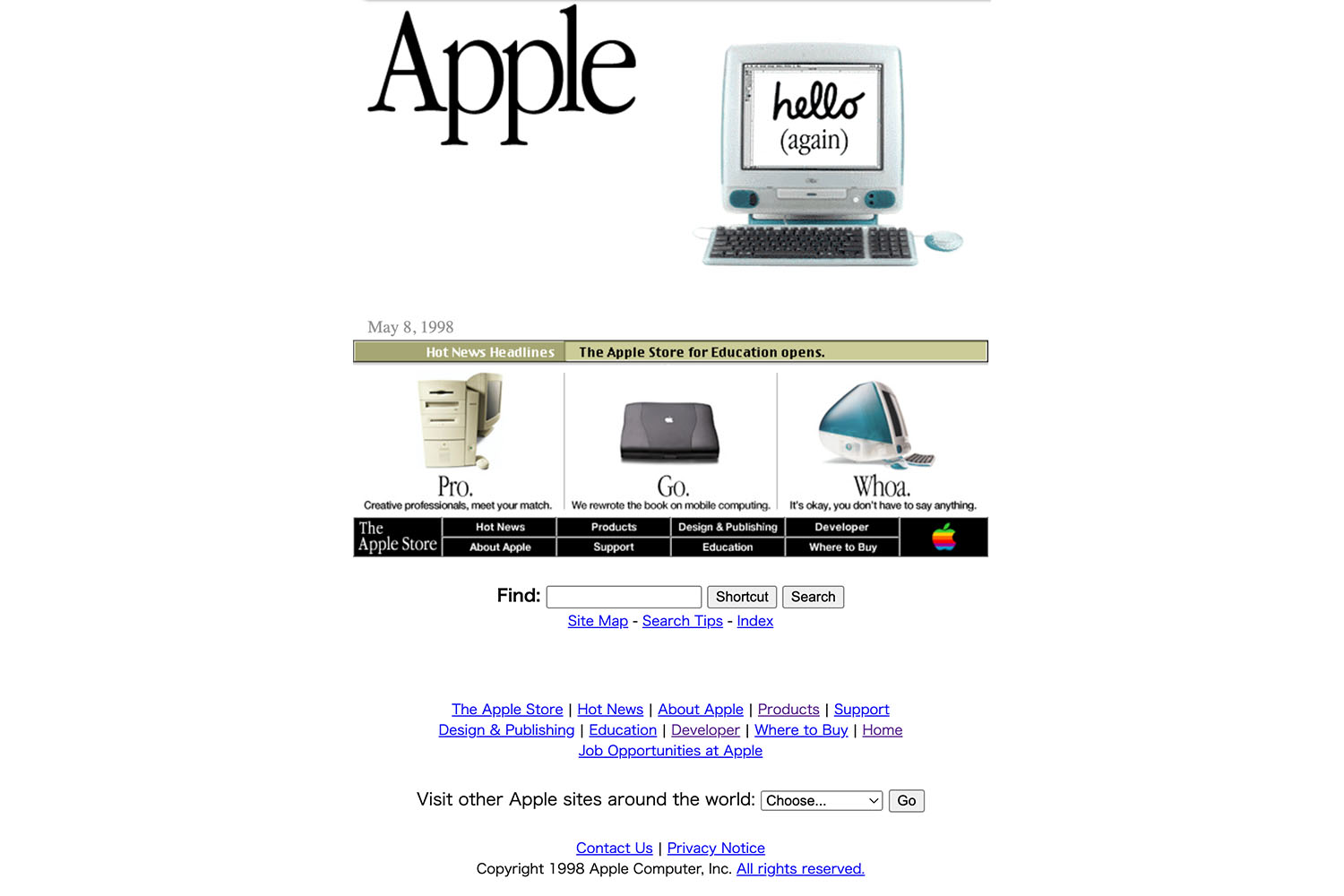 参考：Apple Computer（Wayback Machine）