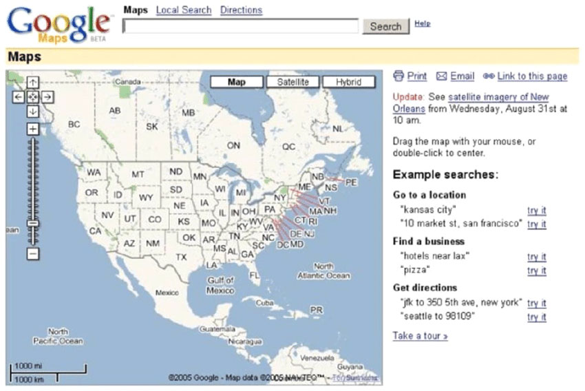 出典：Fig. 1. Google Maps BETA in 2005 (website). Source:...