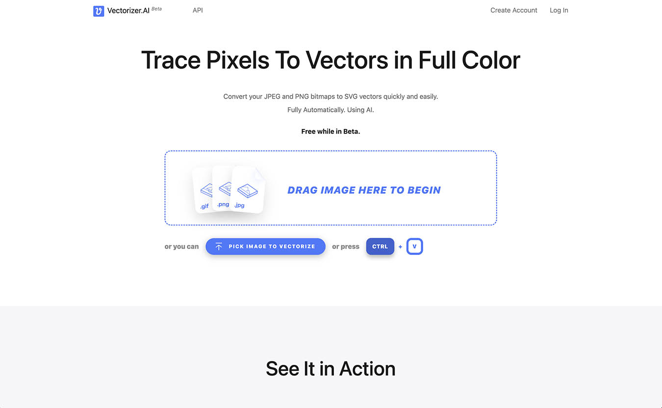 参考：Trace Pixels To Vectors in Full Color, Fully Automatically, Using AI - Vectorizer.AI
