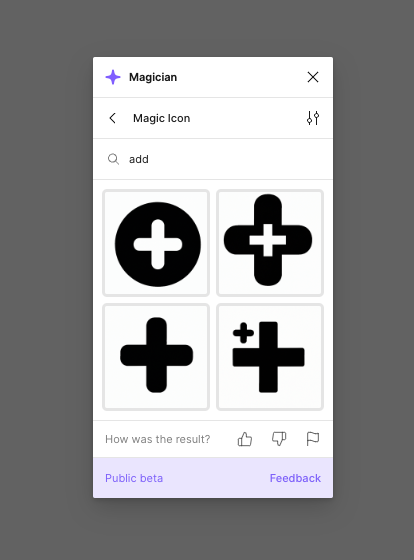 Magic Iconで「add」アイコンを生成している。