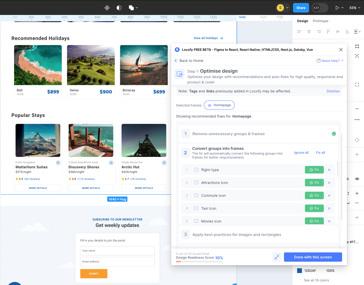 Locofy.aiの実際の操作画面